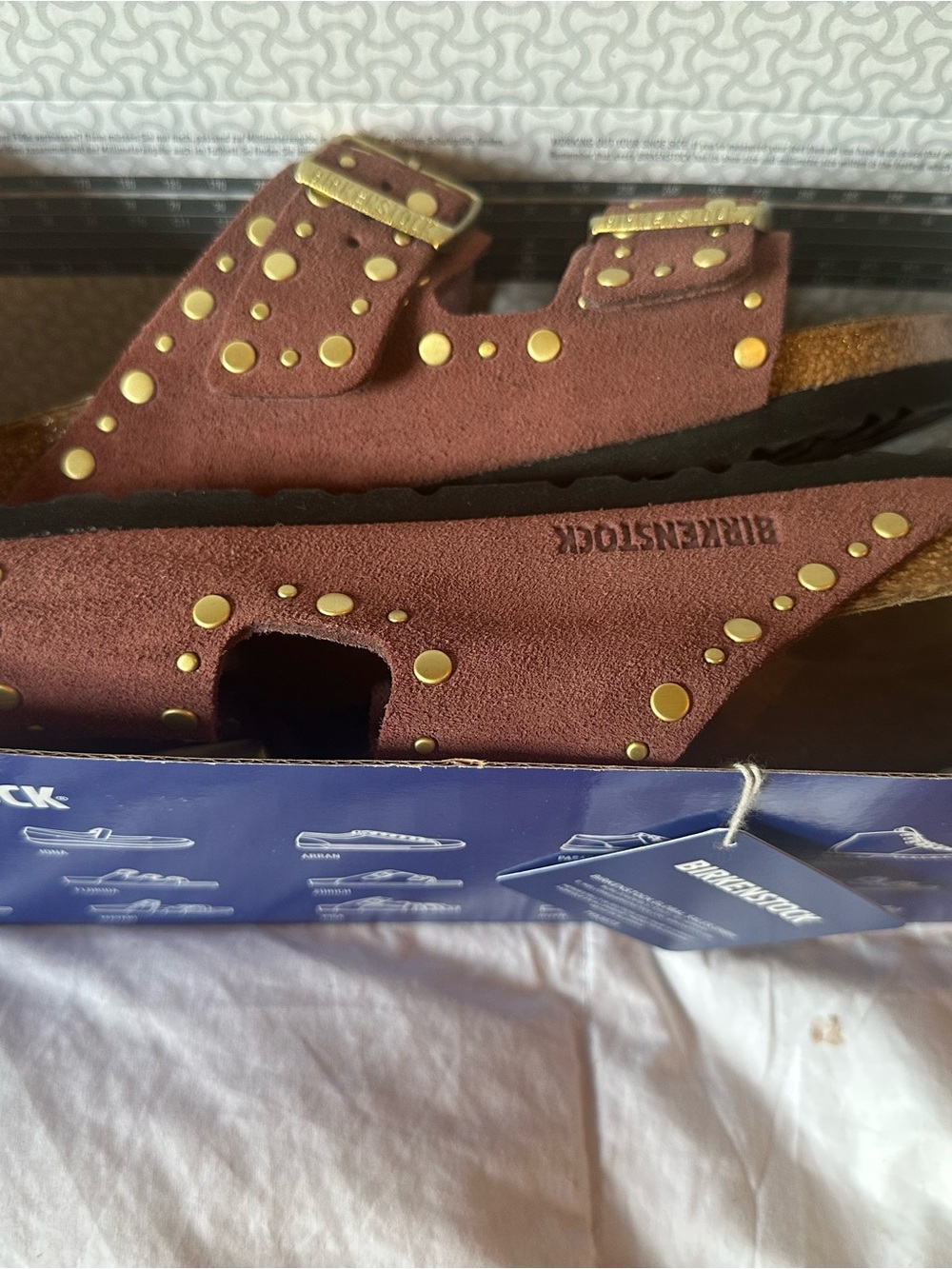 Birkenstock Studded Double-Buckle Sandals in Mauve - Picture 8 of 9